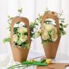 Gilprop 15 Packs Kraft Paper Flowers Gift Bags with Handle Flowers Bouquet Holder for Wedding, Valentines Day Decoration, Florist Shop (Small,Brown) view 4
