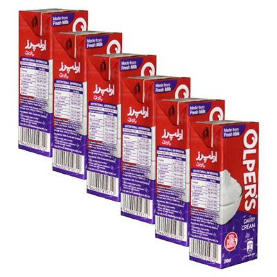 Olper's Dairy Cream 200ml (6.76Oz) | Pack of 6 | Rich & Luxurious | Whipping Cream For Desserts | Suitable For Baking, Coffee & Tea | Made with Fresh Milk