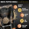 5Senses Malabar Whole White Pepper | Pimienta Blanca | Lullaby Whispers | 100% Natural, Non-GMO, Fairtrade Whole Spices, Gourmet Spice, Kosher and Vegan Spices (3.5oz/100g) view 3