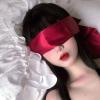2 Pieces of Satin Sleep Eye Masks satins Sleep Facial Masks Silk Female Eye mask, Suitable for Sleep Soft Satin Eye mask, Comfortable and Adjustable, Suitable for Valentine's Day Gift (Dark red) view 2
