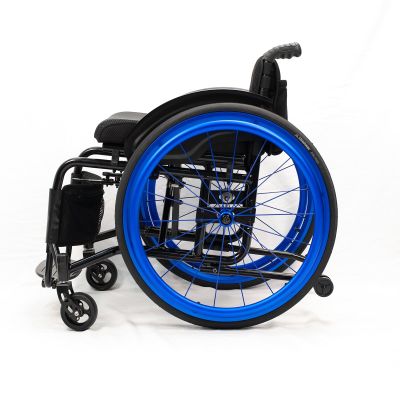 Lightweight Sports Foldable Mute Wheelchair All Terrain Aluminum,Adjustable Footrest Suitable for Teenagers, Adults, Seniors(Blue1,Seat Width 42cm/16.5in)