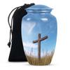Cross Memorial Urns for Human Ashes Adult Male - Large Funeral Urn for Human Ashes Adult Female - Cremation Ashes 10 inch view 1