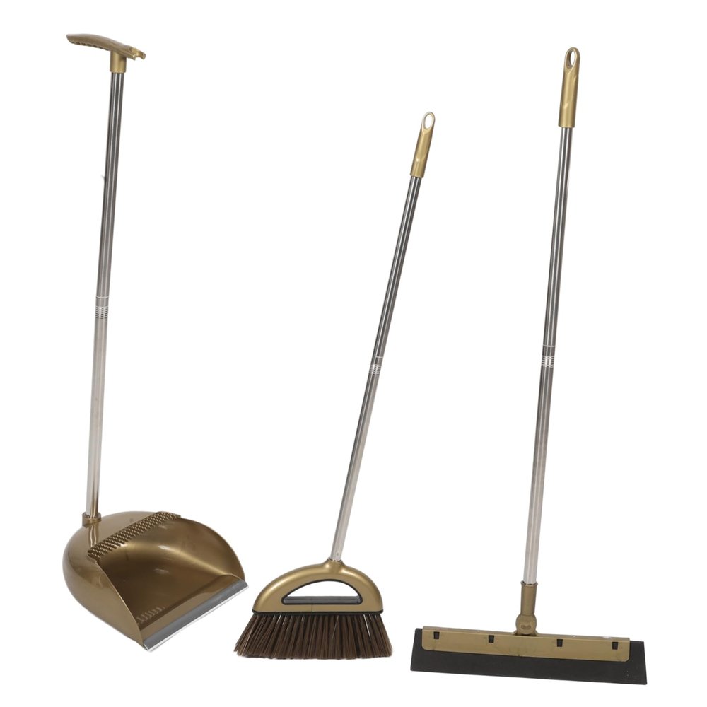 PACKOVE Upgrade Broom and Dustpan Set for Home and Office Long Handle for Easy Cleaning Compact Design with Sturdy Materials for Indoor and Outdoor Use