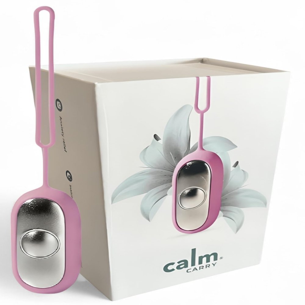Glowco CalmCarry Sleep Aid Device Handheld Microcurrent Relaxation Tool, Supports Calm, Focus & Gentle Relief, USB Rechargeable, Portable Wellness Device for Adults & Kids | Pink Calm Carry