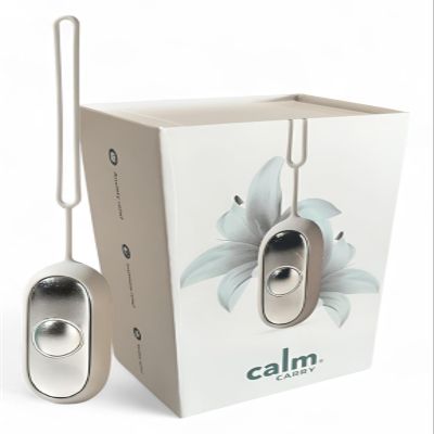 Glowco CalmCarry Sleep Aid Device Handheld Microcurrent Relaxation Tool, Supports Calm, Focus & Gentle Relief, USB Rechargeable, Portable Wellness Device for Adults & Kids | Gray Calm Carry