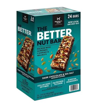 Dark Chocolate Sea Salt Nut Bar, 24 Count (24 count(1 pack), Dark Chocolate)