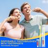 HOIQIRY Yellow Disposable Toothbrushes with Toothpaste - Pack of 500,Individually Wrapped Single Use Travel Toothbrushes Kit Bulk for Homeless,Guests,Hotel,Dentist view 2