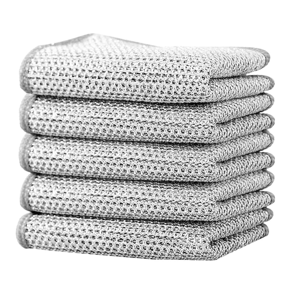 Wire Dishwashing RagMultipurpose Wire Cleaning ClothsSteel Wires Dishwashing Cloth (15, Color Single Layer-7.87 in)