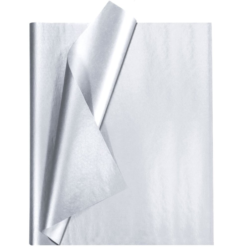 100 Sheets Silver Tissue Paper Artdly 12 x 20 Inches Silver Wrapping Paper Bulk for Weddings Birthday DIY Project Wrapping Crafts Decor