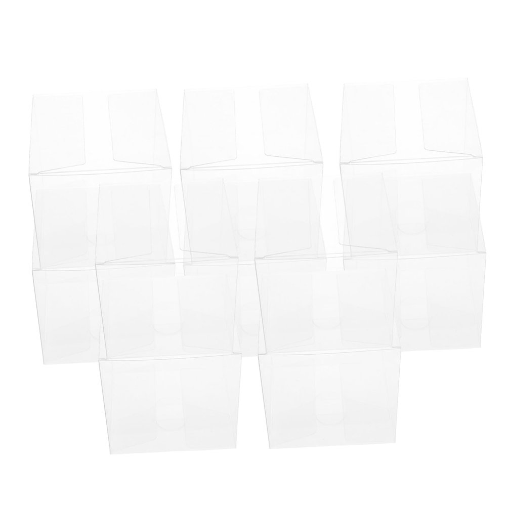 Cabilock 50pcs Plastic Folding Boxes Rectangular Cake Gable Boxes for Gifts Party Favors Candy Cookies