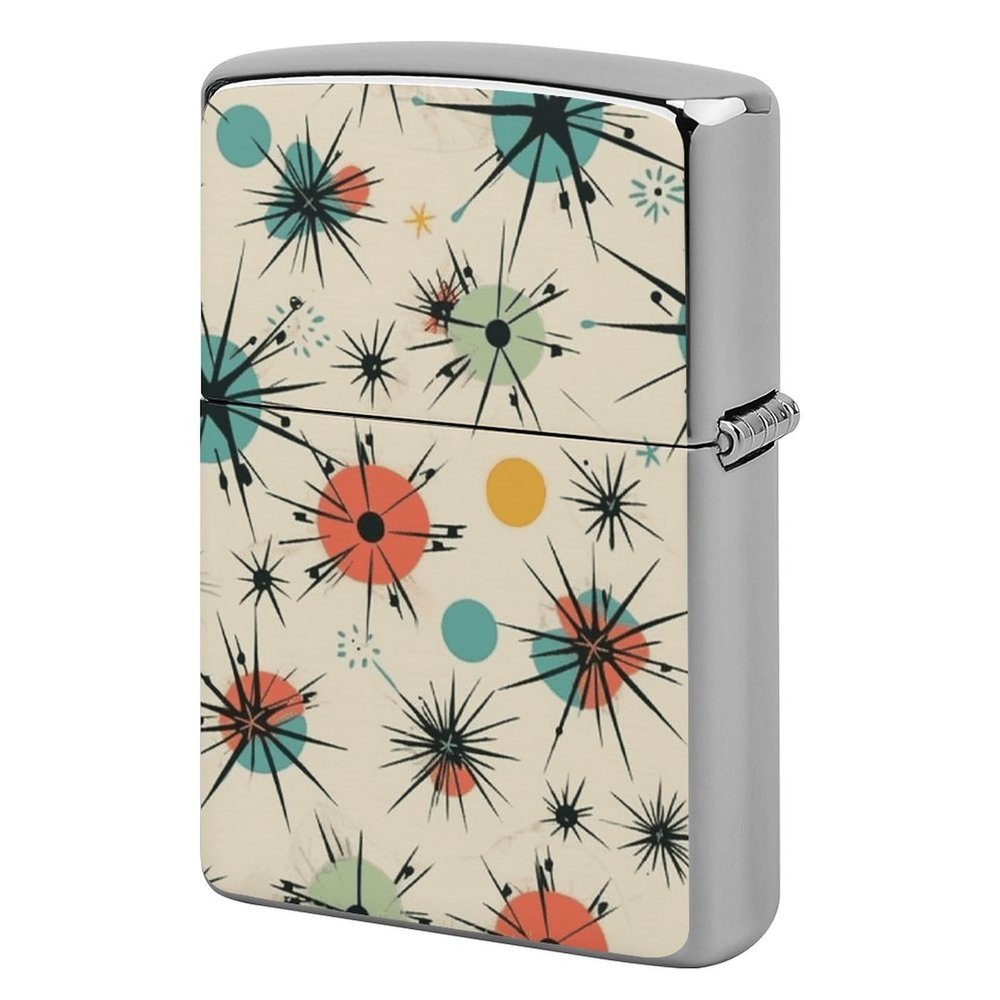 Atomic Stars Retro Pattern Lighter Case Fashionable Pocket Lighter Holder, Durable Protective Cover for Lighters