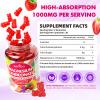 1000mg Magnesium L-Threonate Gummies for Kids & Adults - Muscle & Nervous System Support, Vegan, Sugar-Free Strawberry Flavor, 120 Gummies view 2