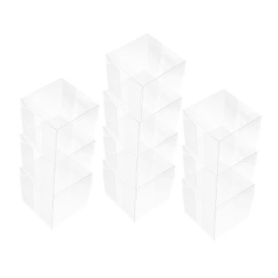 ABOOFAN 50pcs Plastic Party Favor Boxes Rectangular Small Gable Cake Boxes for Packaging