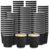 Funnymoom 200 Pack 8 oz Disposable Coffee Cups Black Insulated Corrugated Paper Coffee Cups with Ripple Wall Design Suitable for Hot or Cold Drinks Cafe Restaurant Office Home Party Picnic BBQ view 1