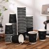 Funnymoom 200 Pack 8 oz Disposable Coffee Cups Black Insulated Corrugated Paper Coffee Cups with Ripple Wall Design Suitable for Hot or Cold Drinks Cafe Restaurant Office Home Party Picnic BBQ view 4