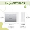 MESHA Gift Paper Bags White 300 PACK 16x6x12 White Large Shopping Kraft Bags Bulk with Handles Reusable for Business,Grocery,Birthday,Wedding,Kids Party,Favors view 2