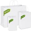 MESHA Gift Paper Bags White 300 PACK 16x6x12 White Large Shopping Kraft Bags Bulk with Handles Reusable for Business,Grocery,Birthday,Wedding,Kids Party,Favors view 4