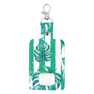 Yorontervo Asthma Inhaler Holder PU Leather Travel Handy Holder for Men and Boys, Inhalers Holders Handy, Inhaler Not Included,Palm Leaves Stripes