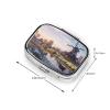 Landscape with a Traditional Windmill Pill Box 2 Compartment Square Portable Pill Case for Pocket or Purse Pill Holder Weekly Pill Organizer Decorative Metal Medicine Vitamin Organizer Travel Gift view 4