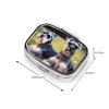 Adult Schnauzer Dogs Pill Box 2 Compartment Square Portable Pill Case for Pocket or Purse Pill Holder Weekly Pill Organizer Decorative Metal Medicine Vitamin Organizer Travel Gift view 4