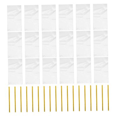 Beaupretty Toast Bags 80Pcs Re sealable Plastic Dessert Packing Bags for Bakery Cookies and Party Favors Twist Ties