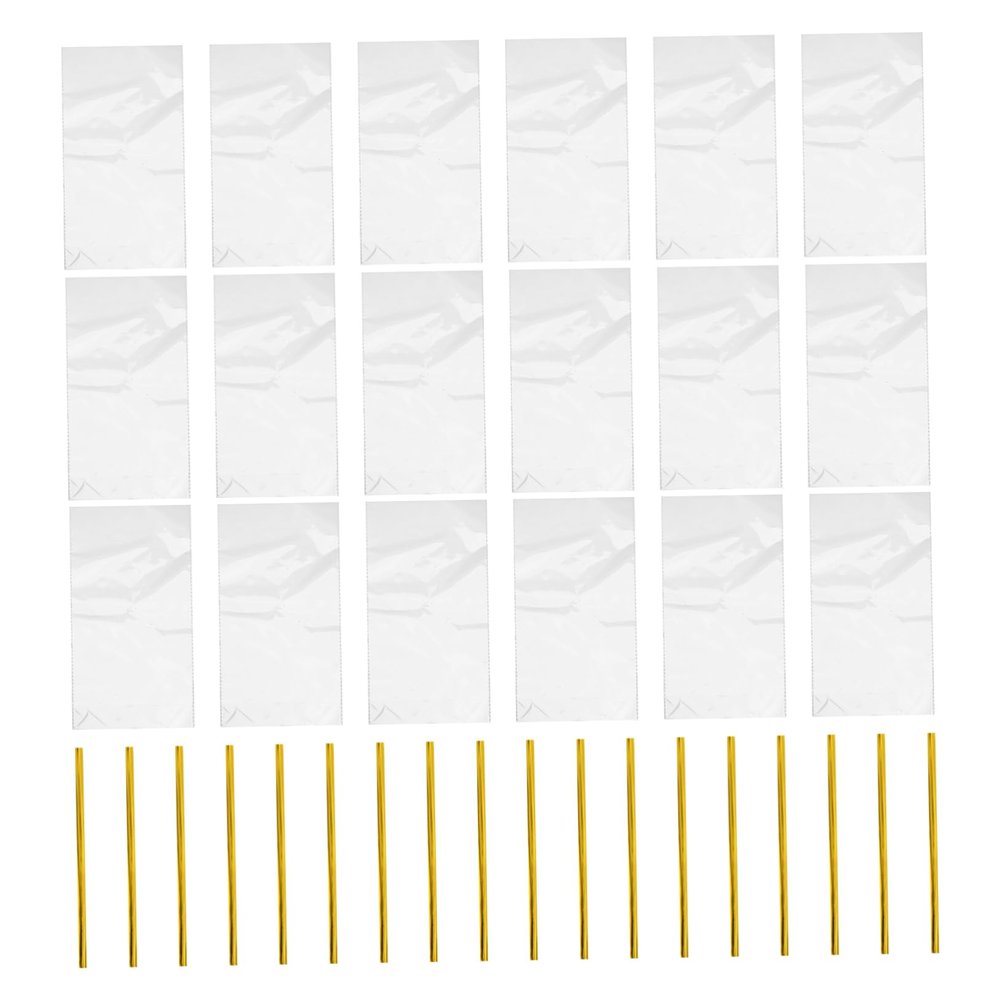 Beaupretty Toast Bags 80Pcs Re sealable Plastic Dessert Packing Bags for Bakery Cookies and Party Favors Twist Ties