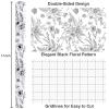 Yarcony Black and White Wrapping Paper, Floral Gift Wrapping Paper Roll, Elegant Black Lined Flowers Gift Wrap for Birthday,Wedding, Baby Shower,Christmas,Bridal Shower,Mother's Day (17 In X 16.5 Ft) view 3