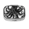 Classic Black Octopus Pill Box 2 Compartment Square Portable Pill Case for Pocket or Purse Pill Holder Weekly Pill Organizer Decorative Metal Medicine Vitamin Organizer Travel Gift view 2