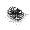 Classic Black Octopus Pill Box 2 Compartment Square Portable Pill Case for Pocket or Purse Pill Holder Weekly Pill Organizer Decorative Metal Medicine Vitamin Organizer Travel Gift view 4