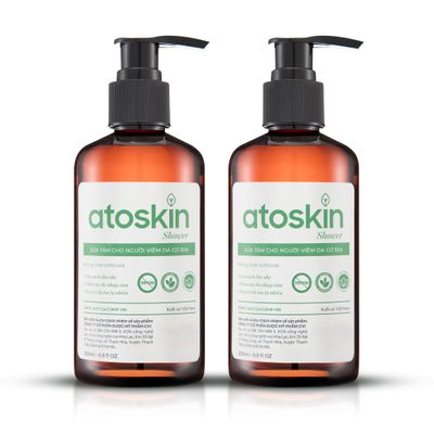 Atoskin Shower Gel (2 Pack) - for Eczema, Psoriasis, Dermatitis, and Anti-Itch Relief - Maximum Strength for Both Kids and Adults (13.6 oz)
