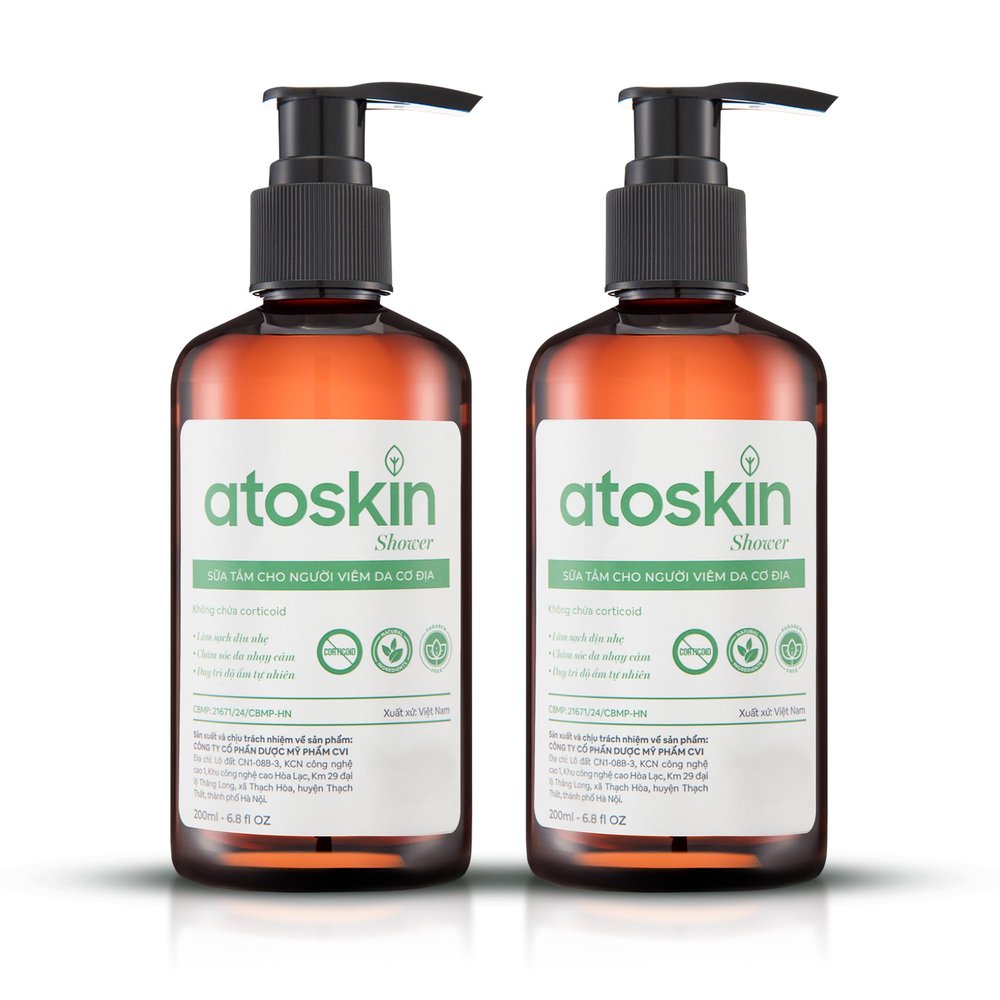Atoskin Shower Gel (2 Pack) - for Eczema, Psoriasis, Dermatitis, and Anti-Itch Relief - Maximum Strength for Both Kids and Adults (13.6 oz)