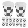 Healifty Checkered Disposable Paper Cups 40 Pack 250ml for Racing Parties view 1