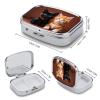 Travel Pill Case Small Pill Box Portable Pills Organizer with 2 Compartments Cute Kitten Black and Orange Cat Pocket Pills Container Fish Oil Box Cute Medicine Organizer Vitamin Organizers view 2