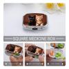 Travel Pill Case Small Pill Box Portable Pills Organizer with 2 Compartments Cute Kitten Black and Orange Cat Pocket Pills Container Fish Oil Box Cute Medicine Organizer Vitamin Organizers view 4