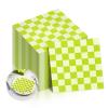 100 Pcs Green Gingham Paper Napkins 5 "X 5" Green Plaid Napkins Disposable Cute Checkered Dinner Napkins Party Supplies for Summer Picnic Cocktail Party Tablescape Birthday Decoration view 1