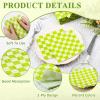 100 Pcs Green Gingham Paper Napkins 5 "X 5" Green Plaid Napkins Disposable Cute Checkered Dinner Napkins Party Supplies for Summer Picnic Cocktail Party Tablescape Birthday Decoration view 3