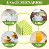 100 Pcs Green Gingham Paper Napkins 5 "X 5" Green Plaid Napkins Disposable Cute Checkered Dinner Napkins Party Supplies for Summer Picnic Cocktail Party Tablescape Birthday Decoration view 4