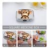 Small Pill Box Travel Pill Case with 2 Compartments Portable Pills Container The Silent Monkey Pills Organizer Vitamin Organizer Fish Oil Box Pocket Medicine Organizers view 4