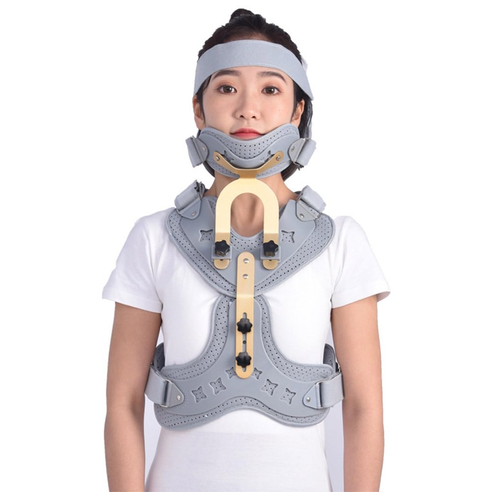 SFKLYU Adjustable Cervical Thoracic Orthosis U Lumbar Support, Head Neck Chest Fixed Brace, Brace Fracture Fixation for Relieves Pain and Pressure in Spine,A1