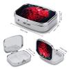 Small Pill Box Travel Pill Case with 2 Compartments Portable Pills Container Bright Red Strawberries Pills Organizer Vitamin Organizer Fish Oil Box Pocket Medicine Organizers view 2
