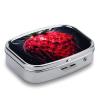 Small Pill Box Travel Pill Case with 2 Compartments Portable Pills Container Bright Red Strawberries Pills Organizer Vitamin Organizer Fish Oil Box Pocket Medicine Organizers view 3