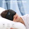 AHUIARGY Ice Silk Sleep Mask with Headphones, Sleep Headphones for Side Sleeper with 3D Cups, Bluetooth 5.4 Sleeping Eye Mask, Total Blackout Sleeping Headphones for Women Men(Black) view 2