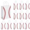 12 Pack Baseball Party Favor Bags with Handles - Baseball Goodie Bags for Kids Team Snacks, Boys Birthday Party Decorations, Sports Themed Paper Gift Sacks for End of Season Treats & Coach Gifts (White) view 1