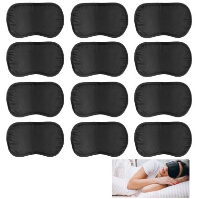 12Pcs Blindfolds for Party Games, Blackout Sleep Mask for Travel, Blindfold Silk Eye Mask with Straps, Soft Breathable Eye Covers for Sleeping Side Sleeper(Black)