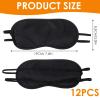 12Pcs Blindfolds for Party Games, Blackout Sleep Mask for Travel, Blindfold Silk Eye Mask with Straps, Soft Breathable Eye Covers for Sleeping Side Sleeper(Black) view 2
