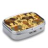 Small Pill Box Travel Pill Case with 2 Compartments Portable Pills Container Africa Elephant Pills Organizer Vitamin Organizer Fish Oil Box Pocket Medicine Organizers view 3