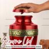 CLEENTABLE Adult Cremation Urns Metal Cremation Urns for Human Ashes Aluminum Funeral Urn with Glossy Red Finish & Gold Floral Engraving, Secure Threaded Lid, Memorial Urn view 3