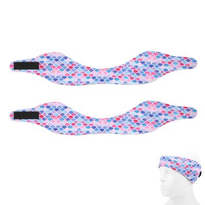 2PCS Swimming Headband, Adjustable Swimmers Ear Plugs Non Slip Soft Comfortable Swimmers Ear Band for Swimming Diving Bathing