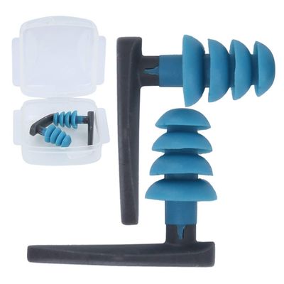 2 Pairs Swimming Ear Plugs, Diving Ear Plugs Elastic Soft Silicone Earplugs Keep Ear Water Out Swimming Supplies with Box for Water Sports