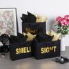 STOBOCTER 5 Senses Gift Bags for Him Her Five Senses Gift Bags with Ribbon Handles and Tissue Paper Present Wrappings for Valentine Wedding Christmas Anniversary Birthday(Black, 12.6''x8.8''x4'') view 3